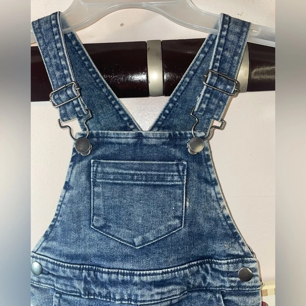 NWOT Adorable Farmer Girls Wonder Nation Toddler Girls Jean Sparkle Overalls 2T
